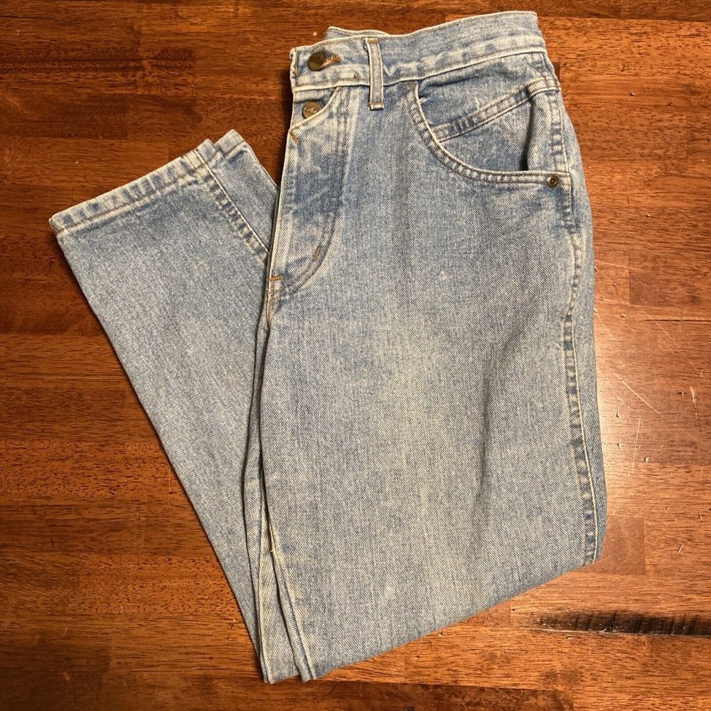 Chic Jeans Womens Size 13 Petite Blue Tapered High Waisted Mom Jeans USA Vintage